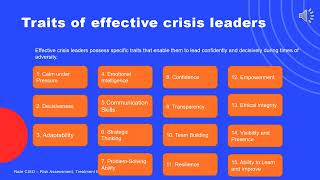 Traits of effective crisis leaders