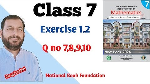Class 7  Exercise 1.2  NBF Maths ex 1.2 New Book 2024  NBF federal board sir nadeem munawar