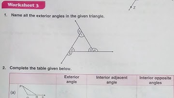 Dav Class 6 Math Chapter 12 worksheet 3  || Triangles || Exterior & Interior Angle Of Triangle ||