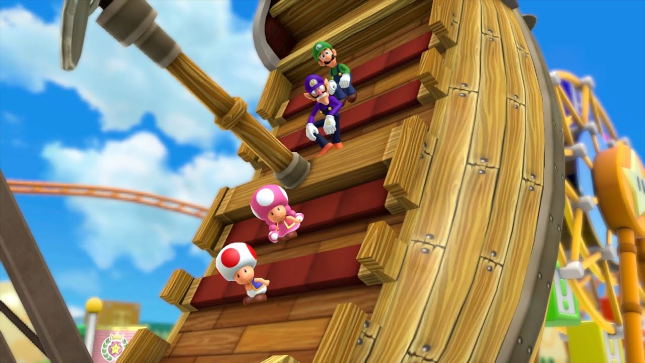 Mario Party 10 Mario Party #894 Toadette vs Waluigi vs Luigi vs Toad Mushroom Park Master Difficulty