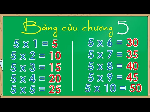 Video Bảng cửu chương 5, Bé học Bảng cửu chương 5, phép nhân... - youtube