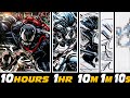 Drawing all venom symbiotes in 10 hours  1 hour  10 min  1 min  10 seconds