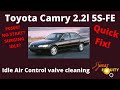 92 - 01 TOYOTA CAMRY NO START QUICK FIX.  Idle air control valve cleaning