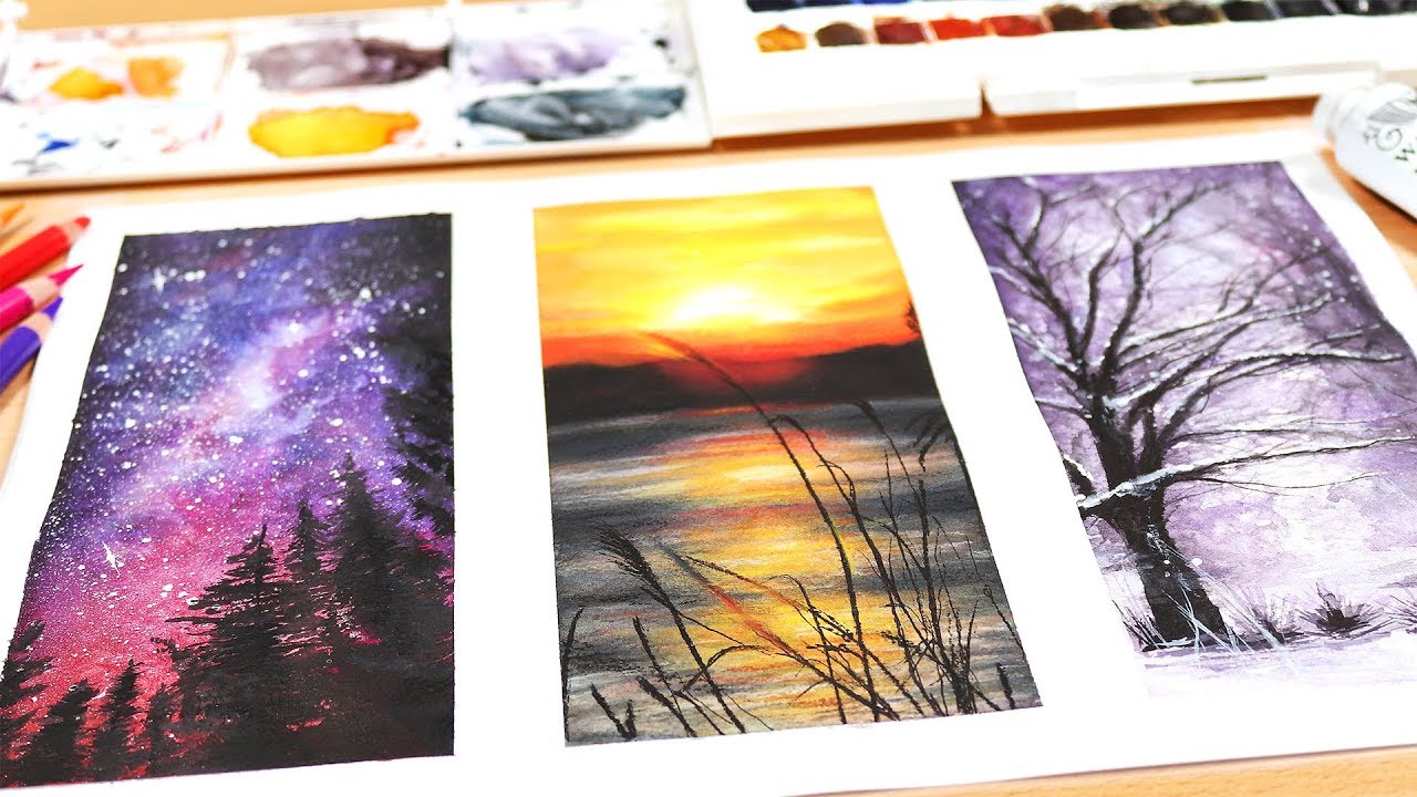 12 EASY WATERCOLOR PAINTINGS FOR BEGINNERS