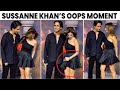 Sussanne khan oops moment  suzzanne khan at heeramandi screening  bollywood wardrobe mistakes