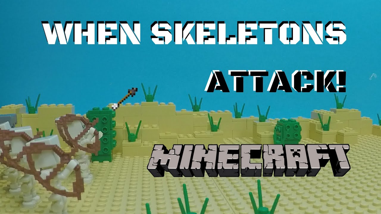 When Skeletons Attack! - LEGO Minecraft Stop Motion - The Desert Outpost