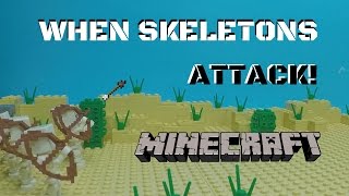 When Skeletons Attack! - LEGO Minecraft Stop Motion - The Desert Outpost @BrickFlicksTV
