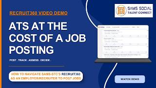How to Post Jobs & Manage Applications on Recruit360 | Social Sector Hiring Made Simple | SAMS-STC