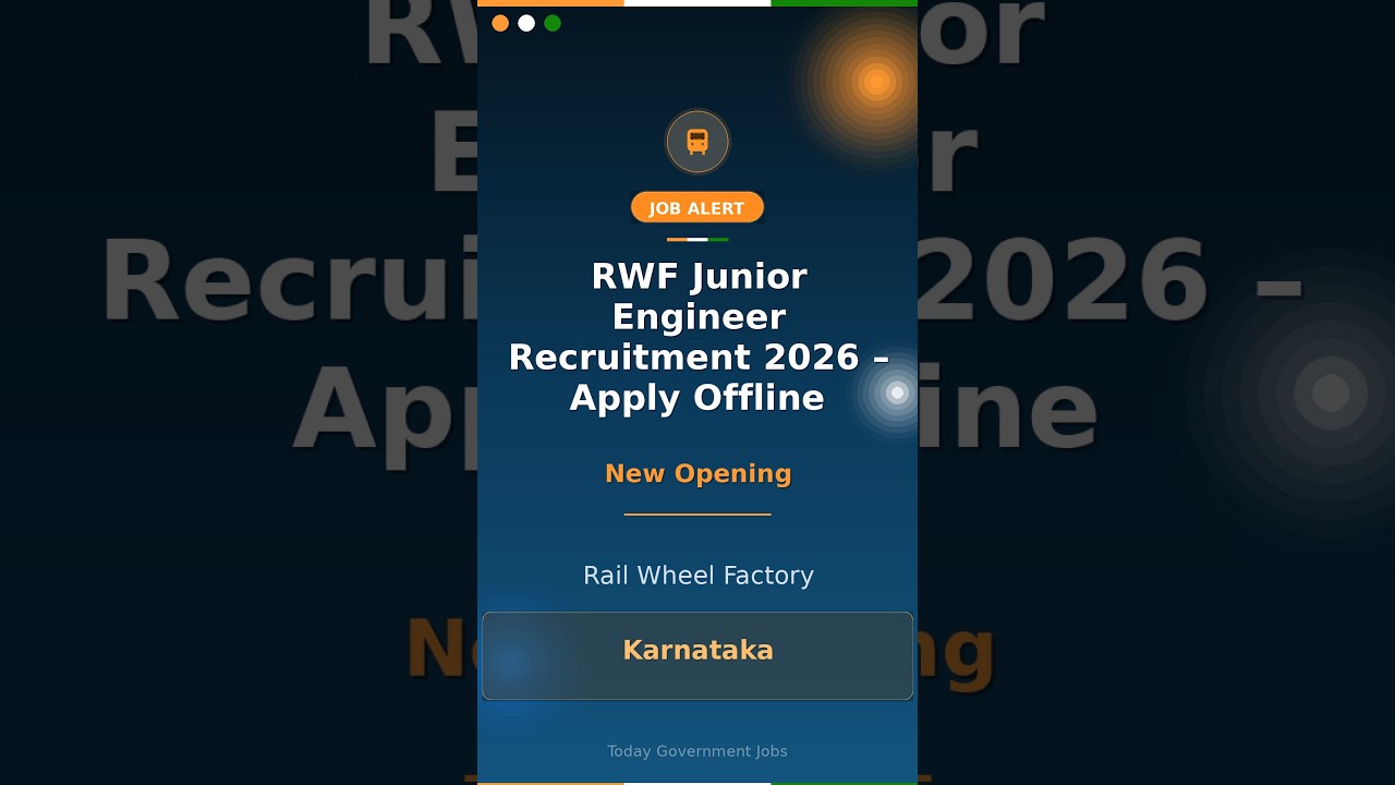 RWF Junior Engineer Recruitment 2026: Apply Offline