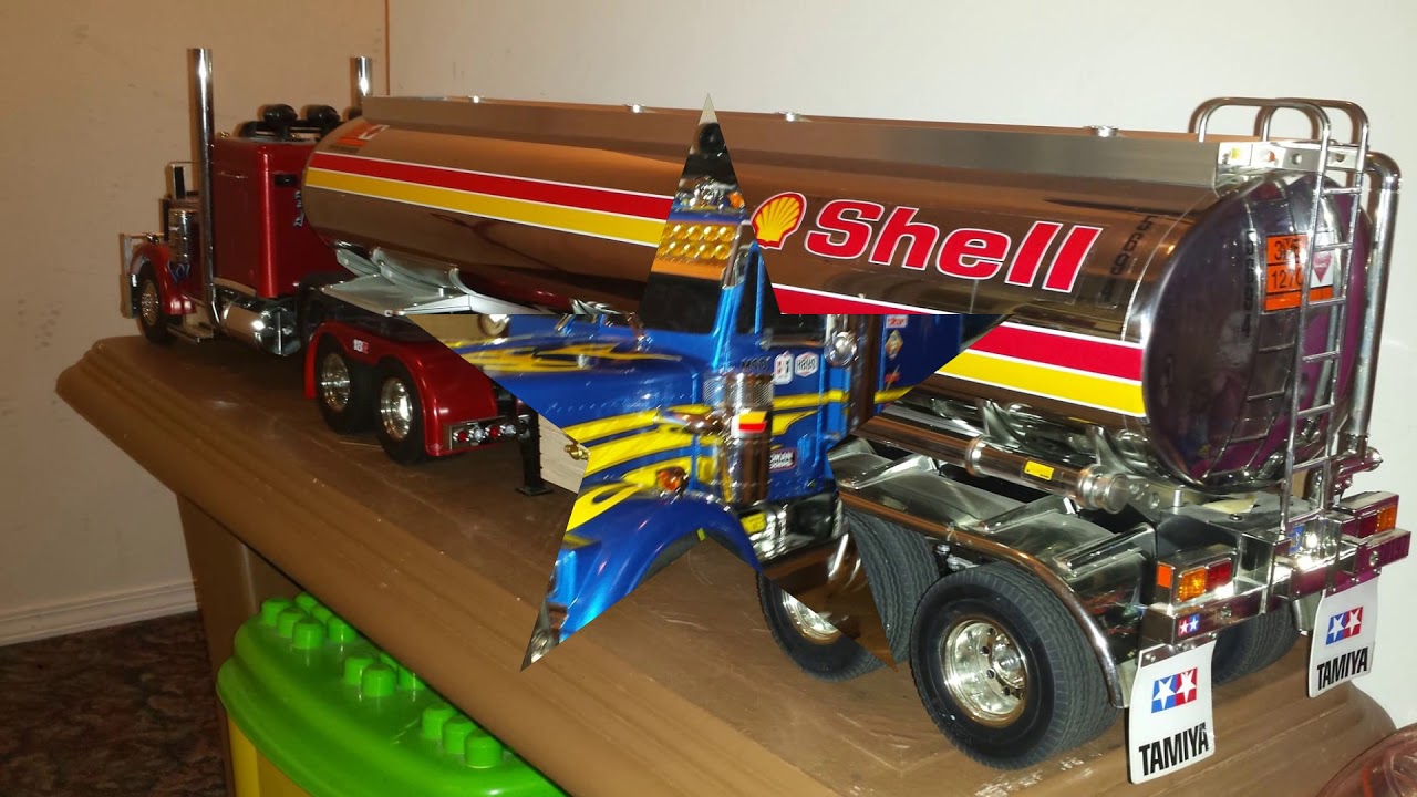 Tamiya Semi truck collection with trailers - YouTube