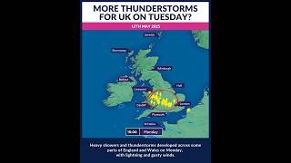 More thunderstorms for UK on Tuesday?