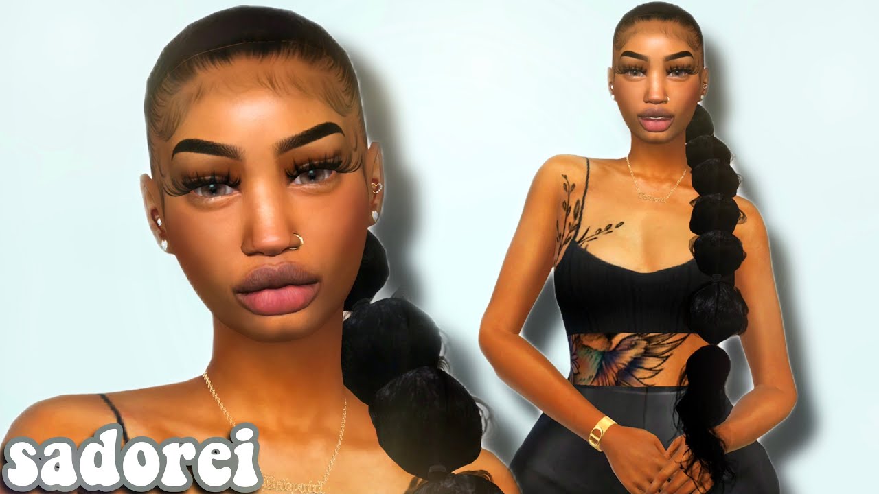 Sims 4 CAS | Sadorei | Realistic Create A Sim + Skin Overlay + CC Folder &  CC Links | UrbanBlack CC - YouTube