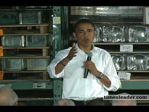 Barack Obama visits Schott Glass in Duryea - times...