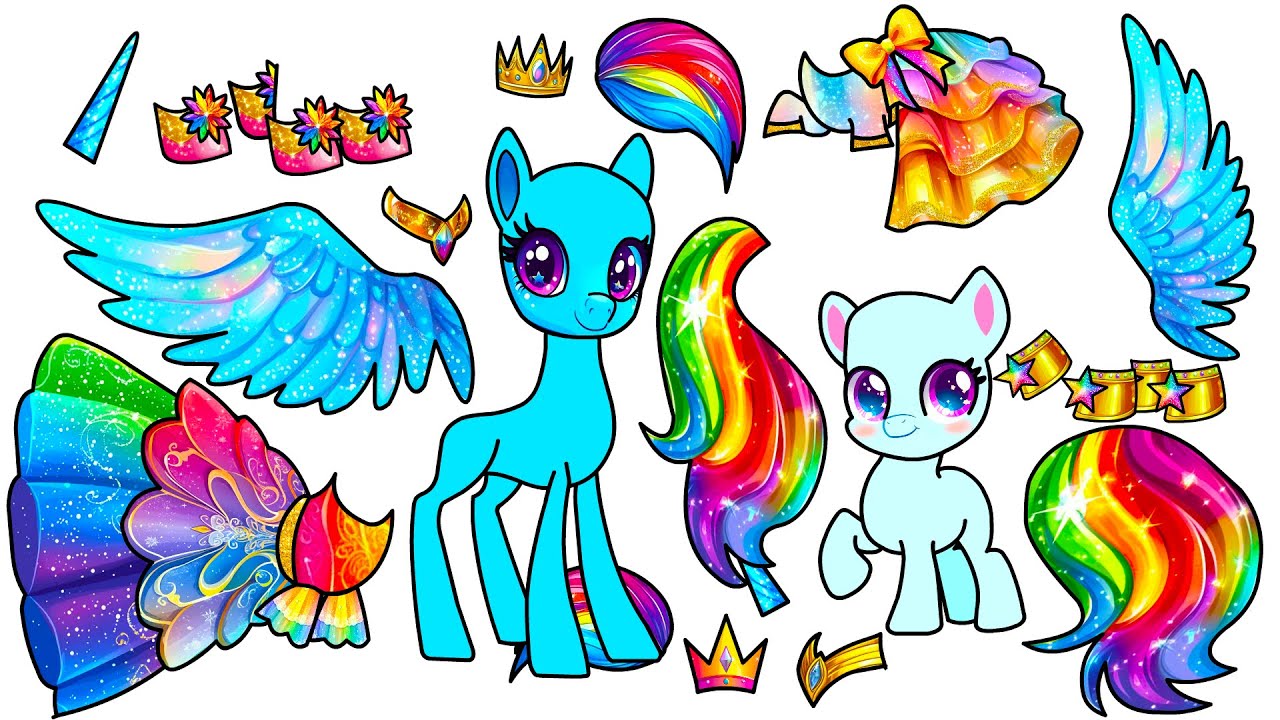Mlp Paper Clips MLP Paper Craft- Ponies as babies in Kawaii style- Royal dresses ...