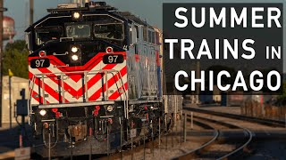 Summer Metra Train Action in Chicago