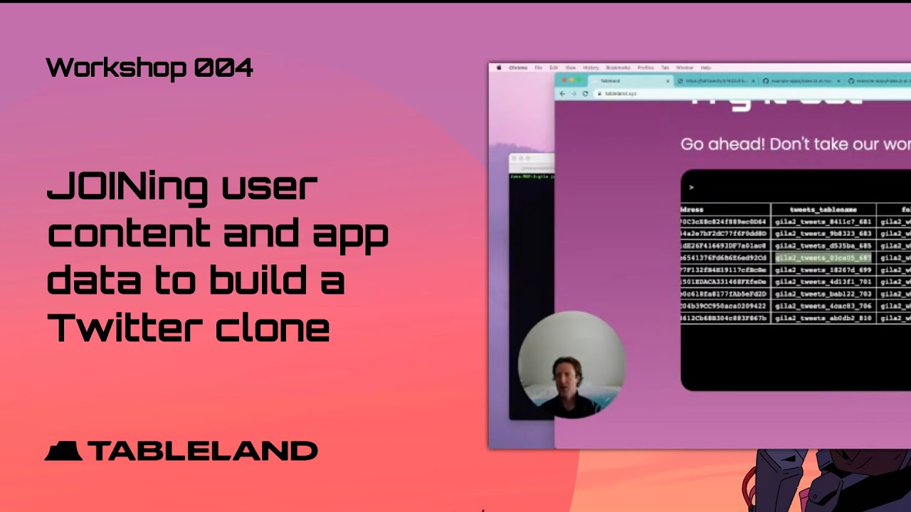 JOINing user-owned content and app data to build a Twitter clone