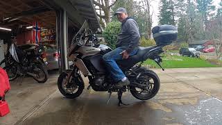 Tips 2016 Kawasaki Versus 1000, highway pegs, larger windshield,  GPS mount in line of sight.