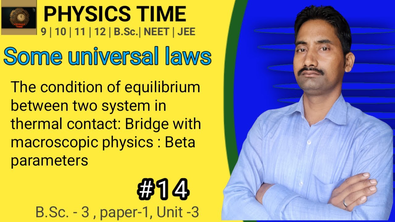 #14 Condition of equilibrium between two system in thermal contact ...