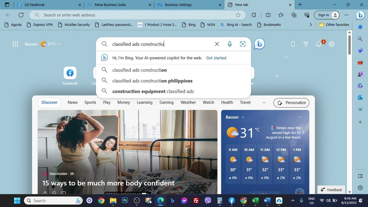 Bing Classified Ads Construction  Results Page
