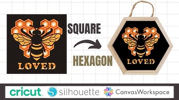 How to transform a SQUARE shadow box template to HEXAGON shape in Cricut, Silhouette and Workspace