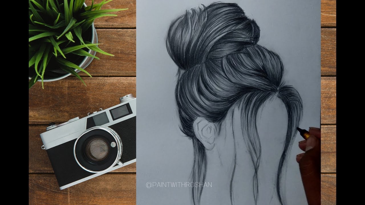 How to Draw a Realistic Hair | Drawing Tutorial in Hindi- Paint With ...
