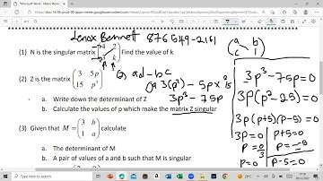 DETERMINANT OF MATRIX 2023