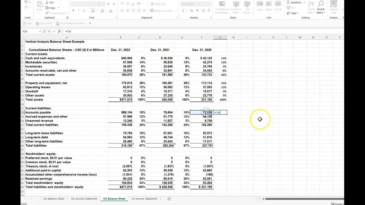 Prepare A Vertical Analysis Of The Income Statement And Balance Sheet