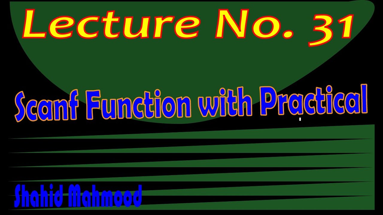 Scanf Function with Practical in C Language - YouTube