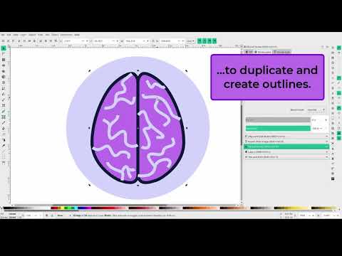 Inkscape Vector Drawing of a Brain Icon Timelapse