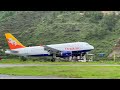 Beautiful Landing by Drukair at Paro international Airport, Bhutan. Challenging Airport in the World