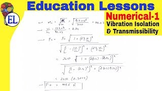 Numerical 1 | Vibration Isolation and Transmissibility | Dynamics of machinery