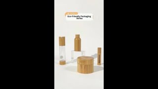 Bamboo Wooden Cosmetic Packaging Bottles Jars Airless Pumps For Skin Care Cream Serum Oil