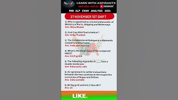 RRB ALP Exam Analysis 2024 | 27 Nov 1st Shift Exam Review | RRB ALP CBT-01 PaperSolution