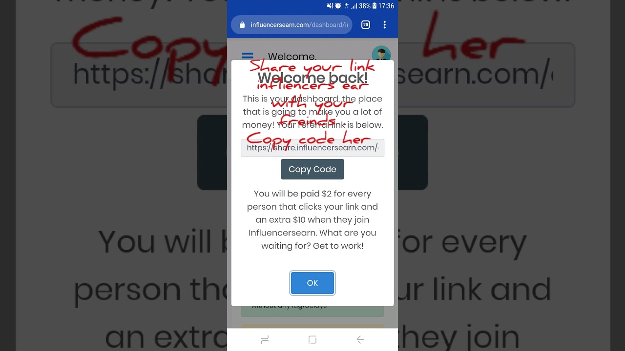 Refer Friends And Get Paid With Influencersearn | dash.influencersearn.com