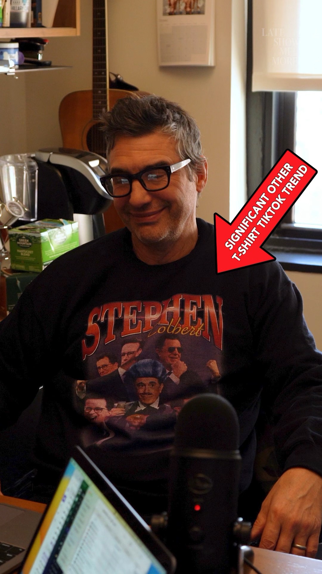 TikTok made us buy it, but we made Paul Dinello wear it. ? #Colbert #Shorts #LateShowMeMore