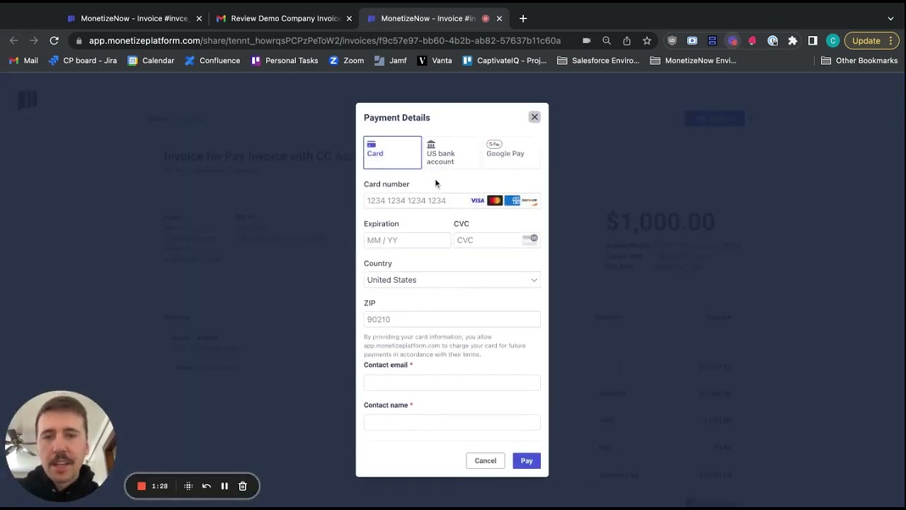 How to pay an invoice through MonetizeNow