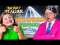 HALLOWEEN Pranks on SCARY TEACHER In Real Life (Thumbs Up Family)