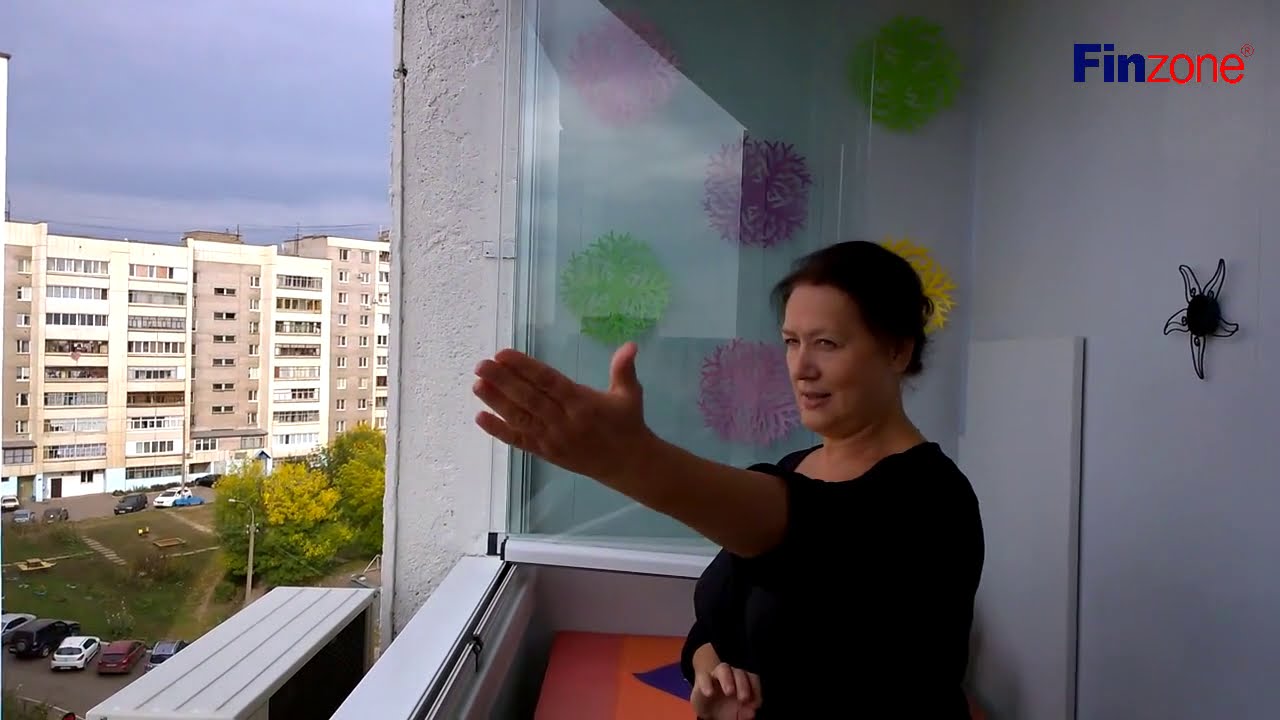 Fz09 balcony glazing system, frameless window, slide turn system in Russia made by Finzone, Case17