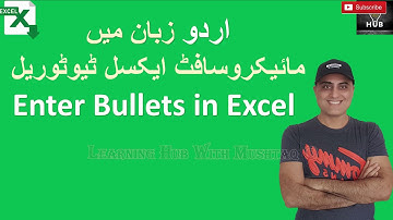 Enter Bullets in Excel  - Urdu Hindi