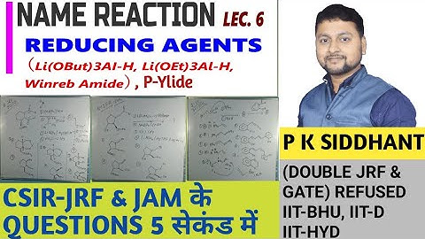 NAME REACTION. CSIR-JRF-NET & IIT-JAM, REDUCING AGENTS. Lec. 6 ORGANIC CHEMISTRY.  UPSC Optional