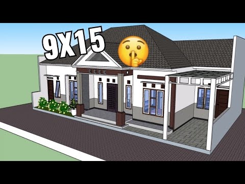 desain rumah minimalis 9x15 dengan 4 kamar tidur dan 2