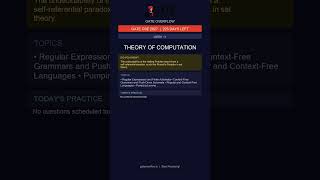 GATE 2027 Study Plan | Week 11 | Theory of Computation | 2026-06-21