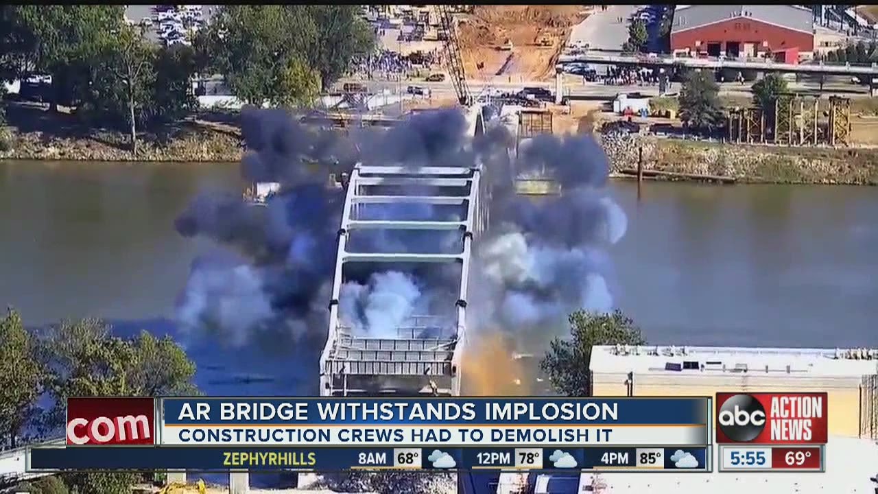 Arkansas bridge withstands implosion