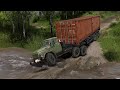 Военный ЗИЛ 131 с огромным грузом выбрался на шоссе. Spintires