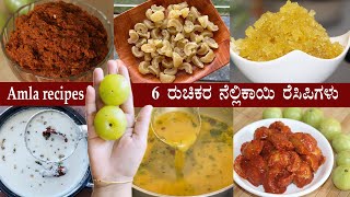 (6 ನೆಲ್ಲಿಕಾಯಿ ರೆಸಿಪಿಗಳು) 6 nellikai recipes Kannada | Amla Gooseberry Usirikaya Nellikka recipe screenshot 4