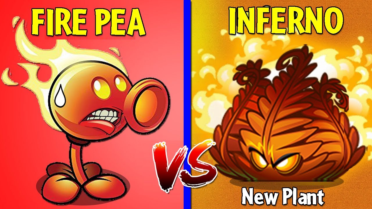 Inferno Vs Fire Peashooter Vs Pyre Vine - Who Will Win? - Pvz 2 Fire Plant Vs New Fire Plant - Youtube