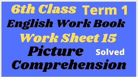 Class 6 Picture Comprehension My English Work Book ll Solved#pseb