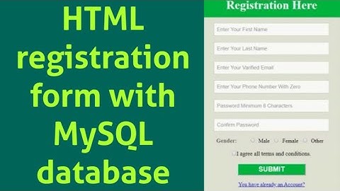 How to connect HTML form with MySQL database in Tamil 2020