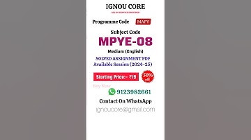 MPYE 08 Solved Assignment PDF 2024-25 in English, MAPY program MPYE-08 Solved assignments