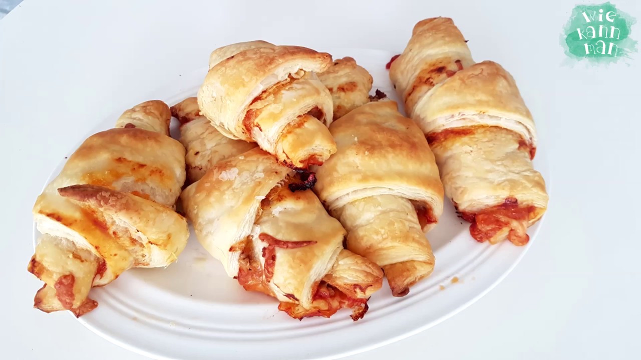 Selbst Gemachte Croissants Mit Hackfleisch Und Kase Youtube 